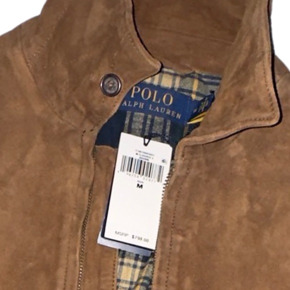 Polo by Ralph Lauren Irvin Goat Suede Bomber Jacket in Country Brown - Picture 9 of 11